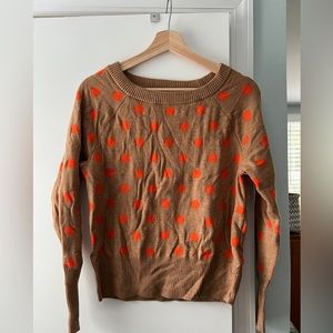 Gap orange polka dot sweater